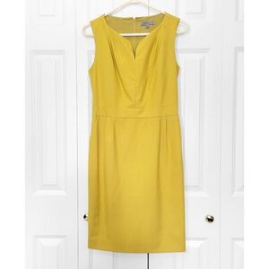 Sleeveless Yellow Gold Cocktail Dress with Pockets